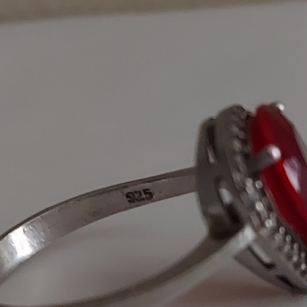 Vintage Ruby Red Teardrop Pear Shape Sterling Sil… - image 8